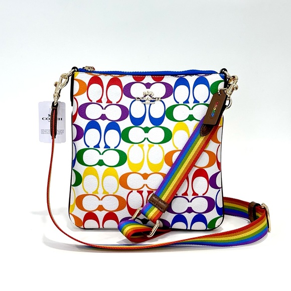 Coach Bags Coach Jes Slim Crossbody Bag In Rainbow Signature Canvas